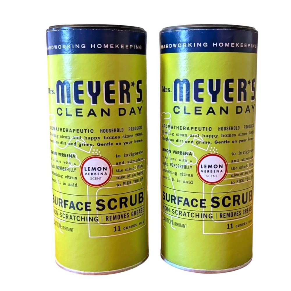 Mrs. Meyer's Lemon‎ Verbana Scent Surface Scrub 11 oz 2 Pack Non-Scratching